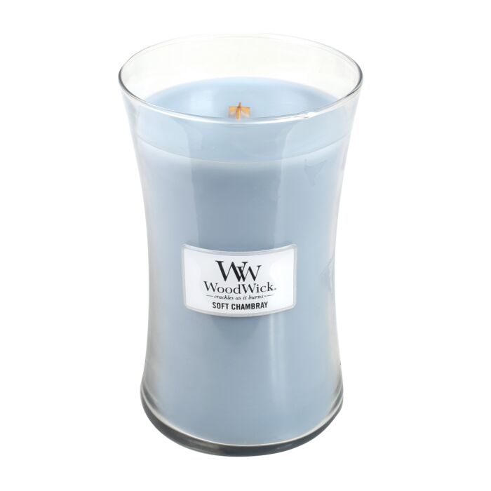 WoodWick® Large Candle - Soft Chambray-1